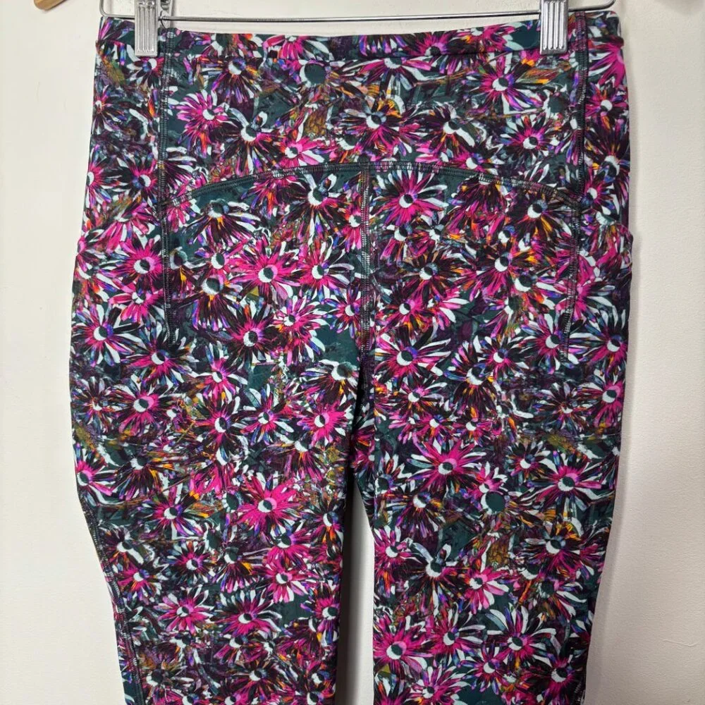 Lululemon High Rise Base Pace Tight Brushed Leggings in Floral Electric Size 8